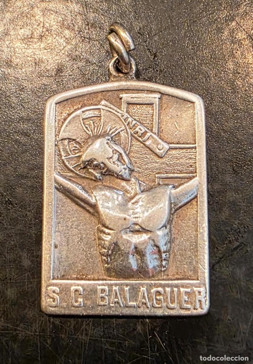 Antig&uuml;edades: Medalla vintage de San Crist&oacute;bal S. C. Balaguer en plata de ley &ndash; 2,5 cm &ndash; protector de viajeros