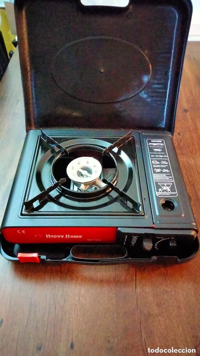 Antig&uuml;edades: Camping estufa de gas port&aacute;til negro acero inoxidable al aire libre quemador de cocina para cocinar