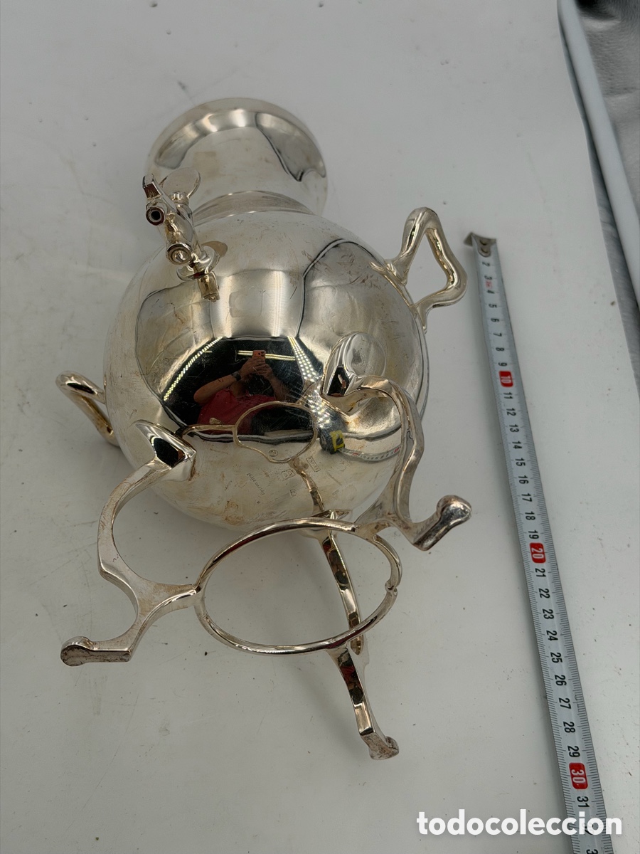 Antig&uuml;edades: Antiguo Recipiente con Grifo Plateado - Foto 7