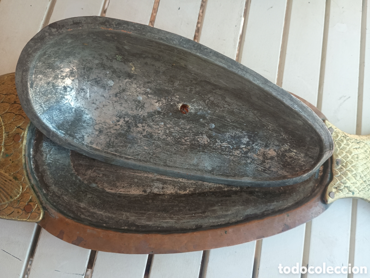 Antig&uuml;edades: Bandeja bronce y cobre pescado - Foto 6