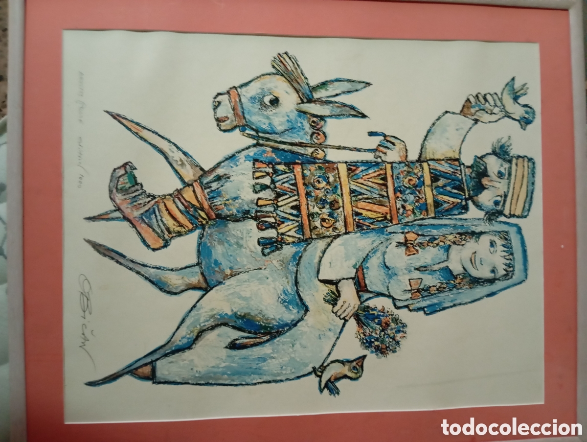 Antig&uuml;edades: Litograf&iacute;a original firmada por Giovanni obican