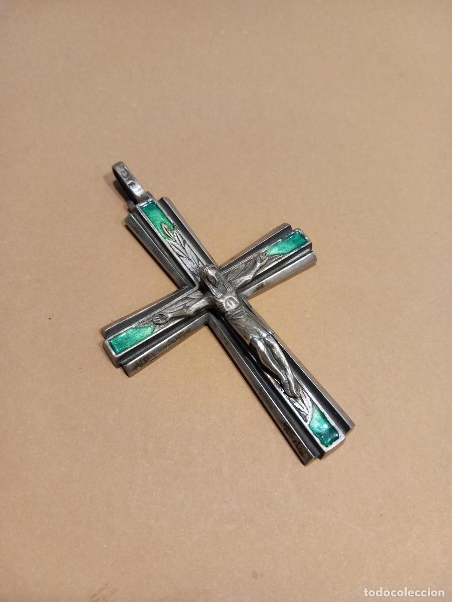 Antig&uuml;edades: CRUZ DE PLATA Y ESMALTE CON CONTRASTES (G) - Foto 2