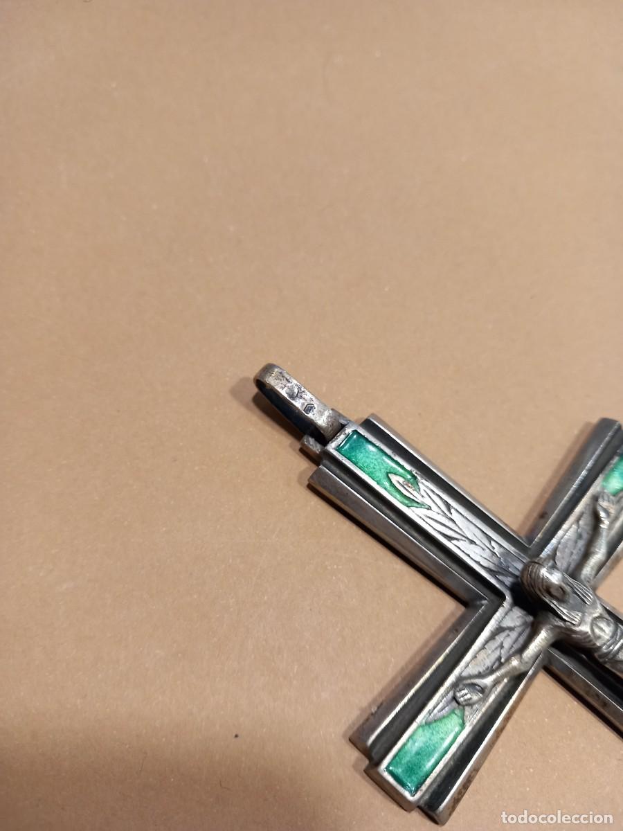Antig&uuml;edades: CRUZ DE PLATA Y ESMALTE CON CONTRASTES (G) - Foto 3