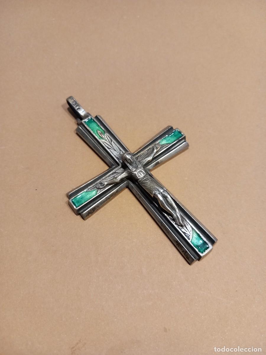 Antig&uuml;edades: CRUZ DE PLATA Y ESMALTE CON CONTRASTES (G) - Foto 4