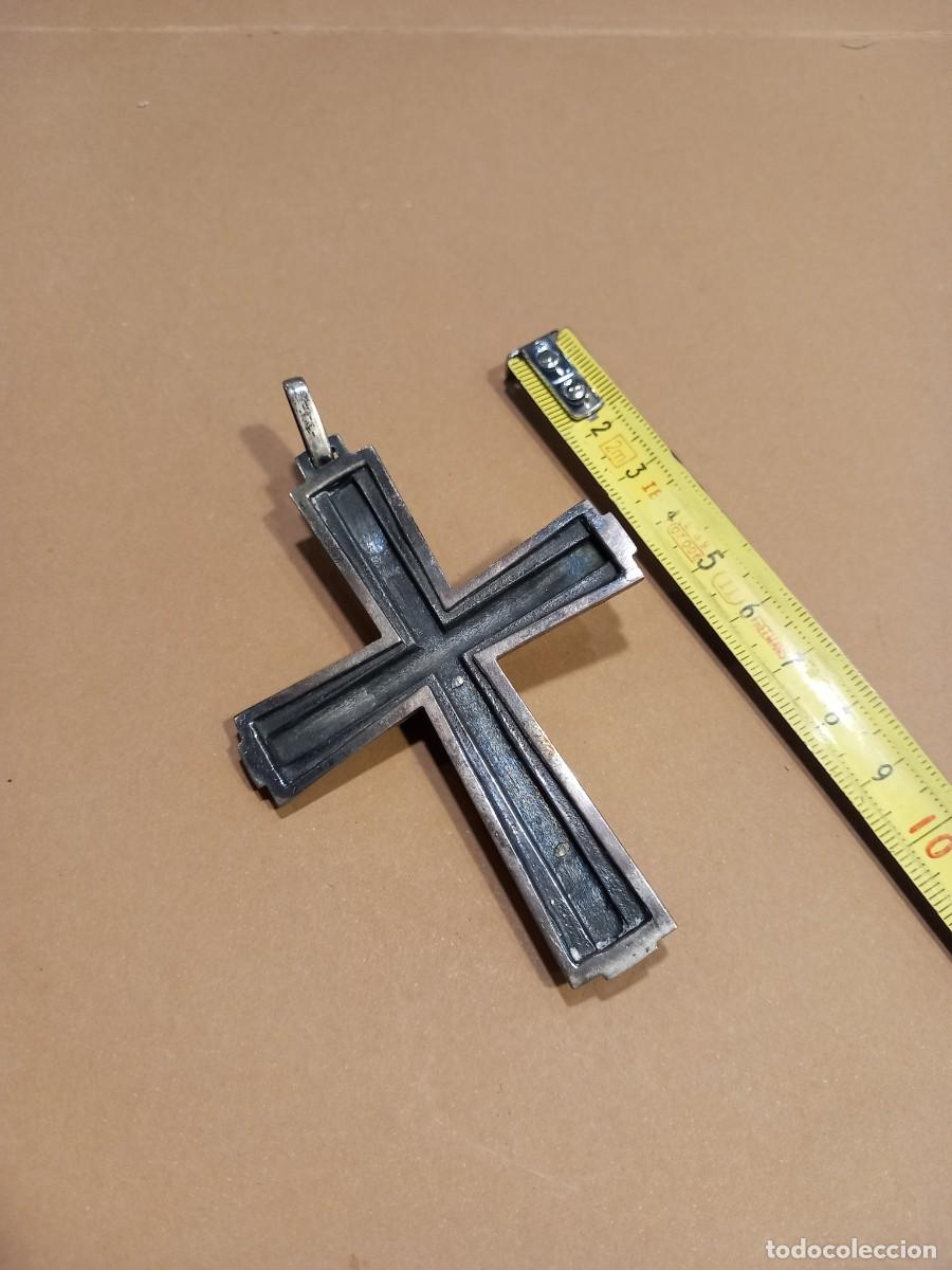 Antig&uuml;edades: CRUZ DE PLATA Y ESMALTE CON CONTRASTES (G) - Foto 6