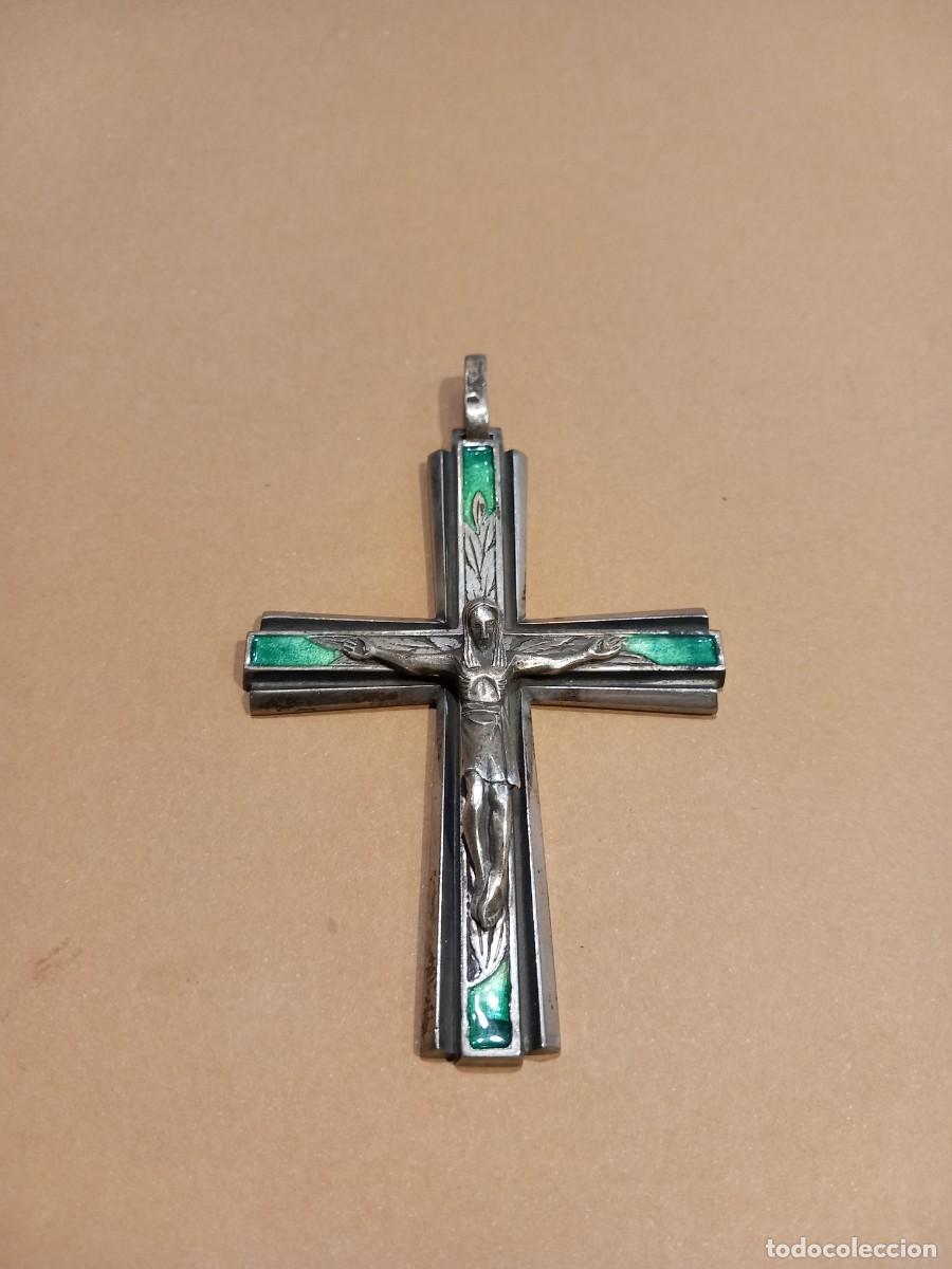 Antig&uuml;edades: CRUZ DE PLATA Y ESMALTE CON CONTRASTES (G) - Foto 8