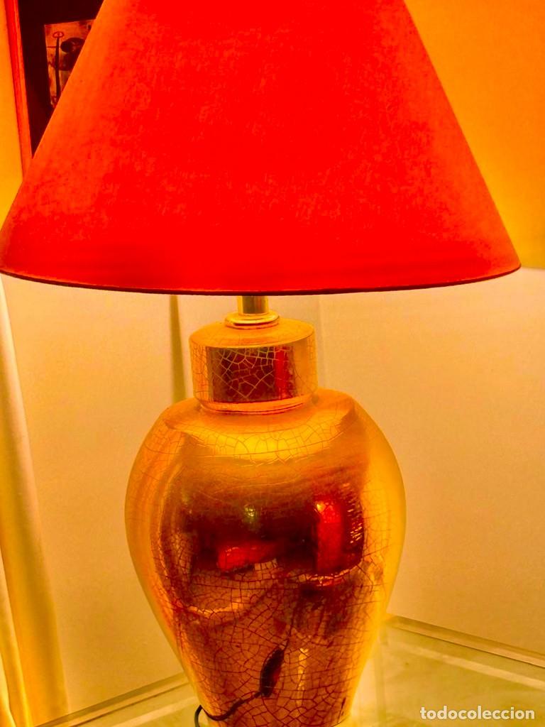 Antig&uuml;edades: L&aacute;mpara de mesa de cer&aacute;mica esmaltada