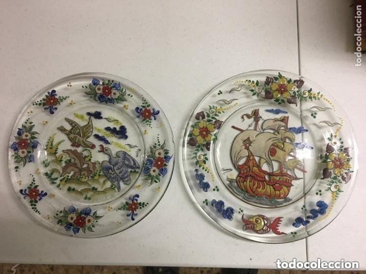 Antiguidades: Cristal Catal&aacute;n,Gen&iacute;s Cirera (Badalona, 1890-Barcelona, 1970).Platos(2)
