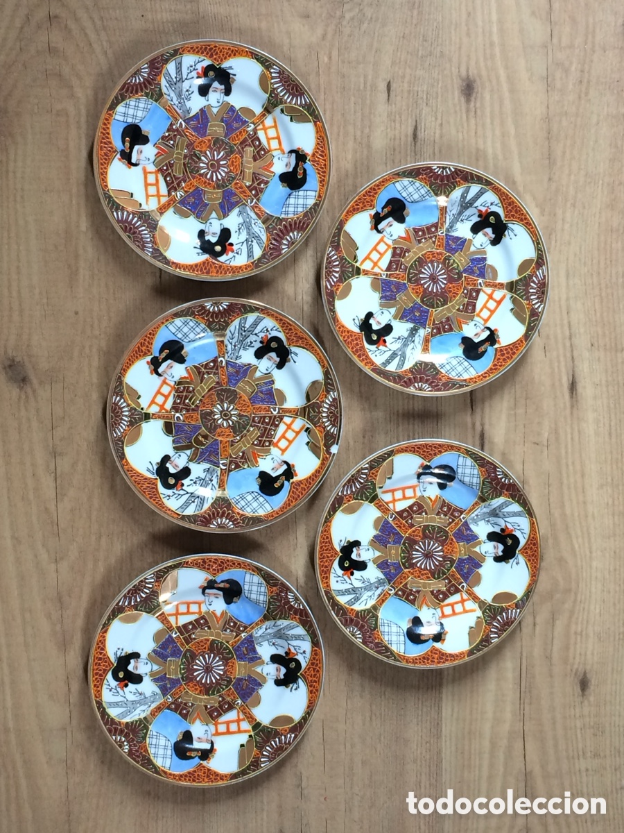 Antiquit&eacute;s: LOTE 5 PLATOS DE PORCELANA DE JAP&Oacute;N