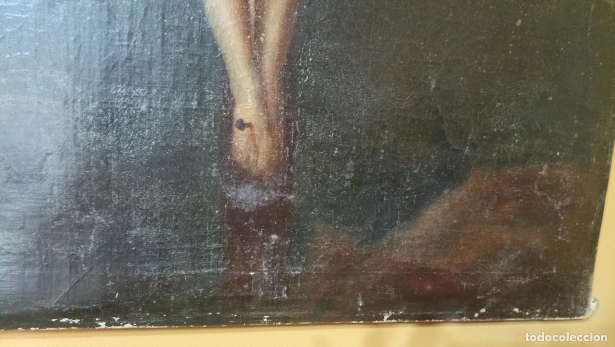 Antig&uuml;edades: Lienzo al &oacute;leo Cristo Crucificado - Foto 3