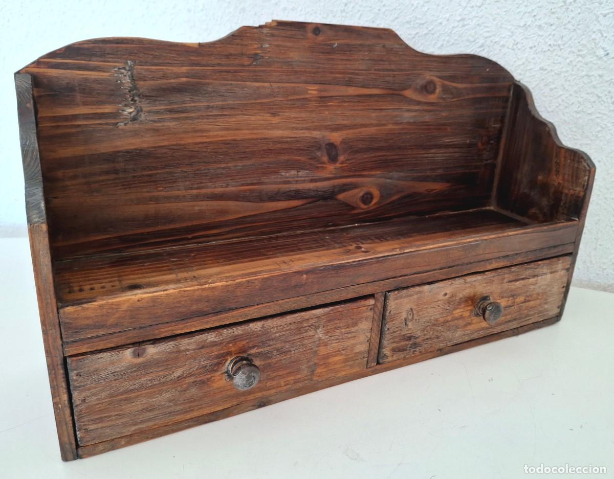 Antig&uuml;edades: Antiguo especiero cocina mueble especias madera sin carcoma cajones tiradores de madera