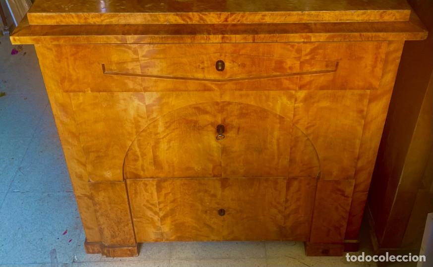 Antig&uuml;edades: Comoda Chapa de Abedul del Siglo XIX Biedermeier