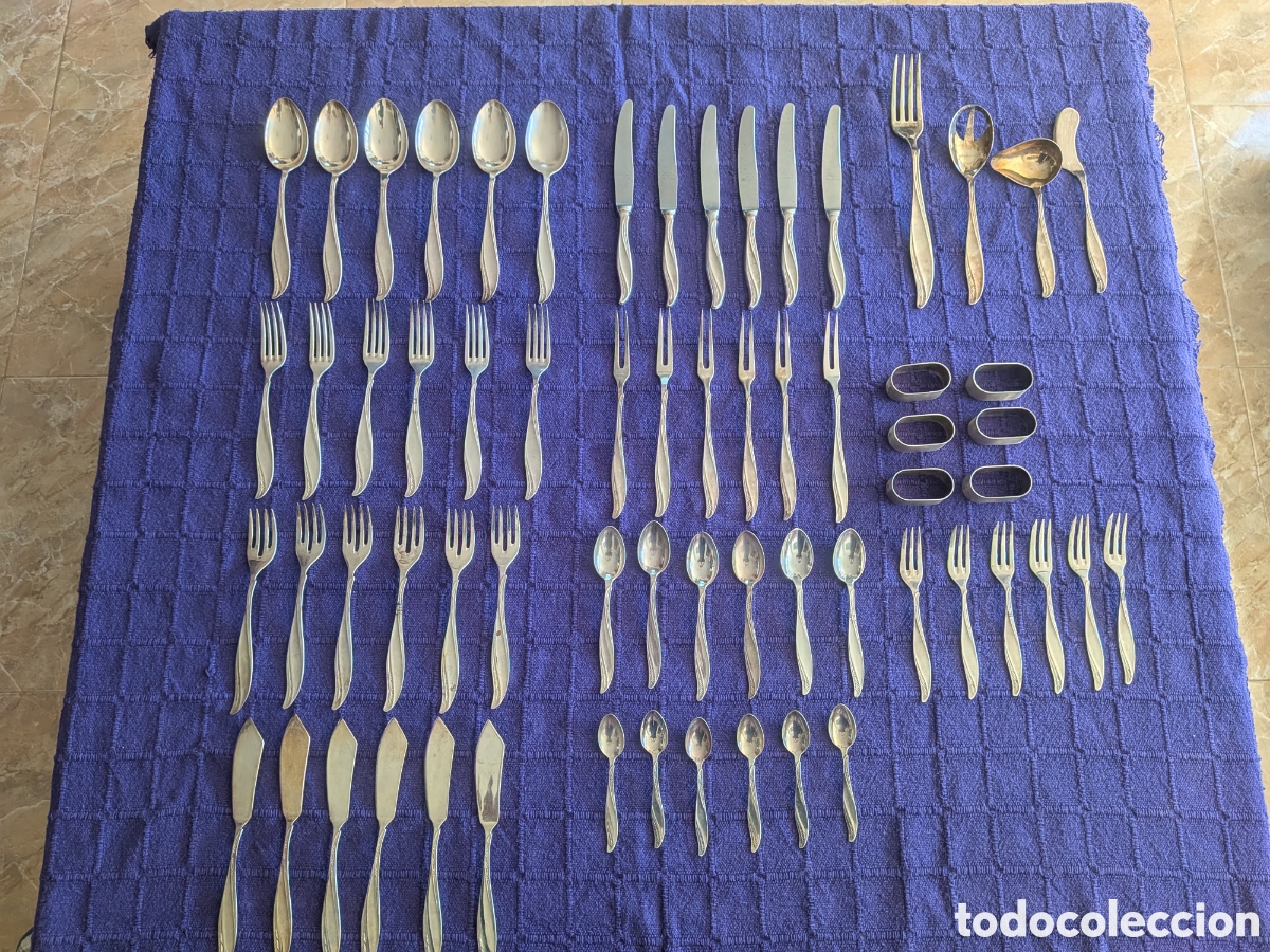 Antiquit&auml;ten: Cuberter&iacute;a Vintage Ba&ntilde;ada en Plata (65 Piezas) &ndash; HEFRA (Polonia, A&ntilde;os 60/70)