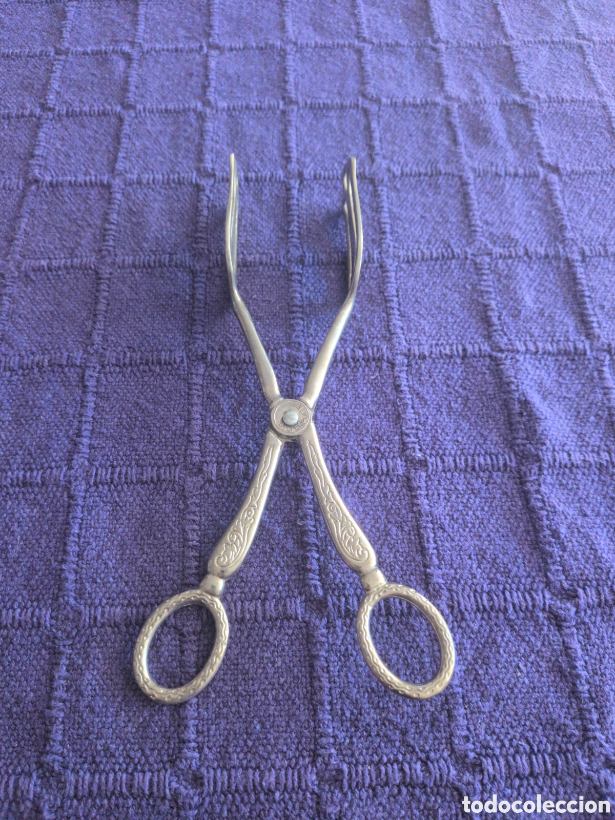 Antiquit&auml;ten: Pinzas de Servir Vintage Ba&ntilde;adas en Plata (Silverplate)