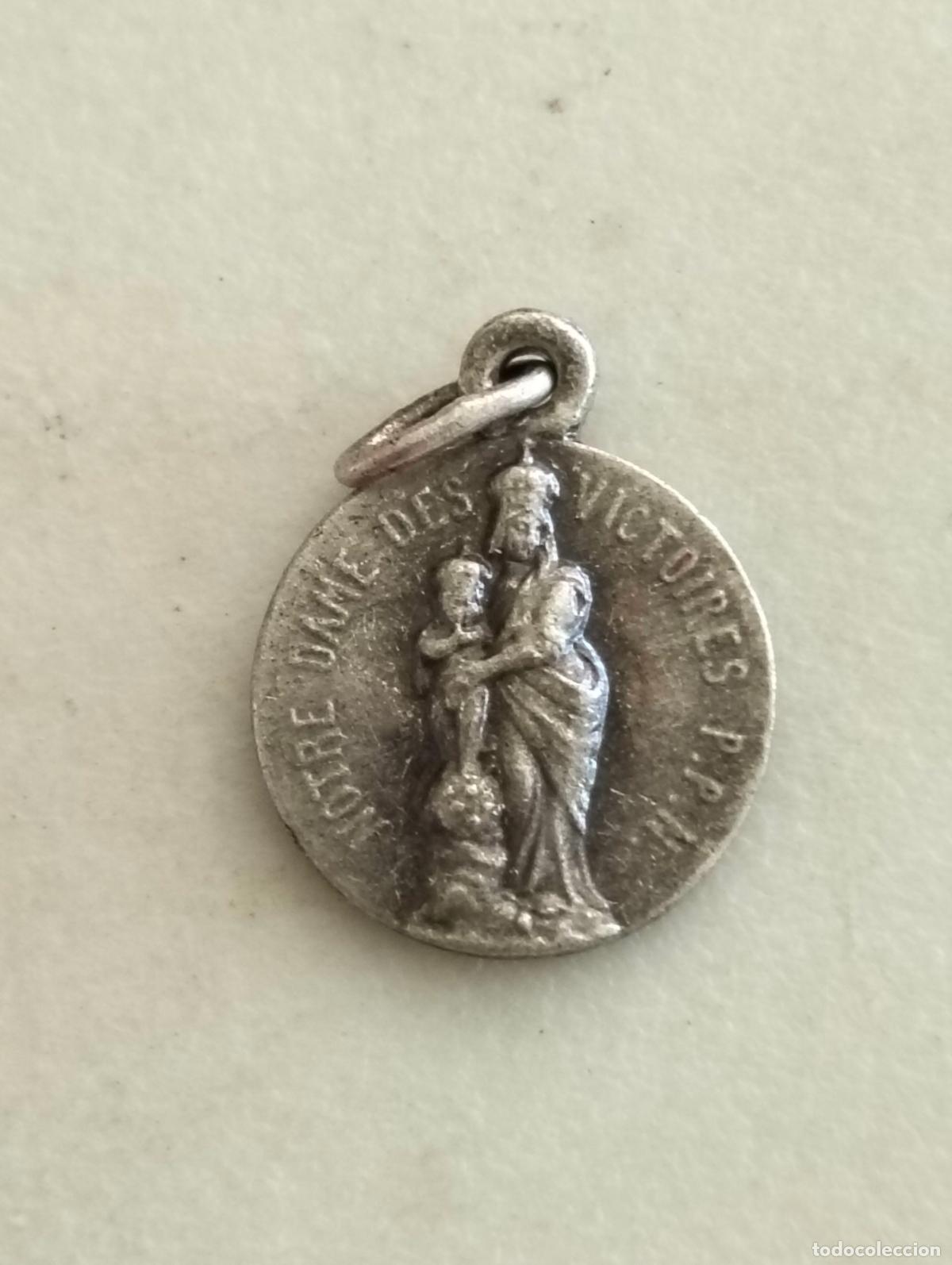 Antig&uuml;edades: MEDALLA VIRGEN NTRA SRA DE LAS VICTORIAS Y SAGRADO CORAZON, MEDIDA 13 MM