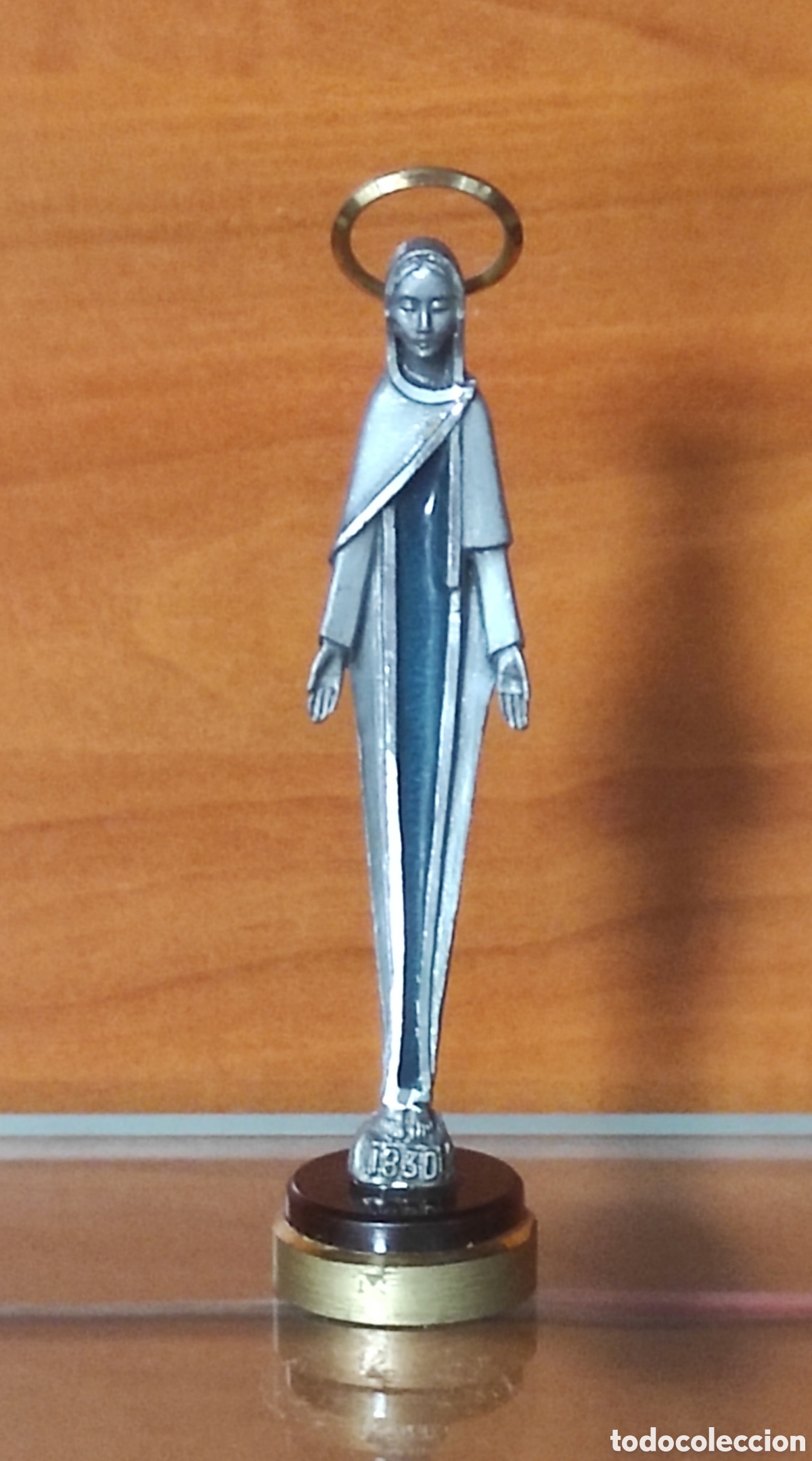 Antig&uuml;edades: ESTATUILLA MET&Aacute;LICA VINTAGE DE NUESTRA SE&Ntilde;ORA DE LA MEDALLA MILAGROSA