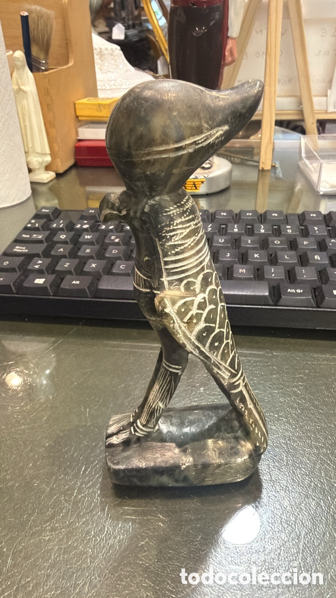 Antig&uuml;edades: FIGURA DIOS HORUS en piedra - Foto 3