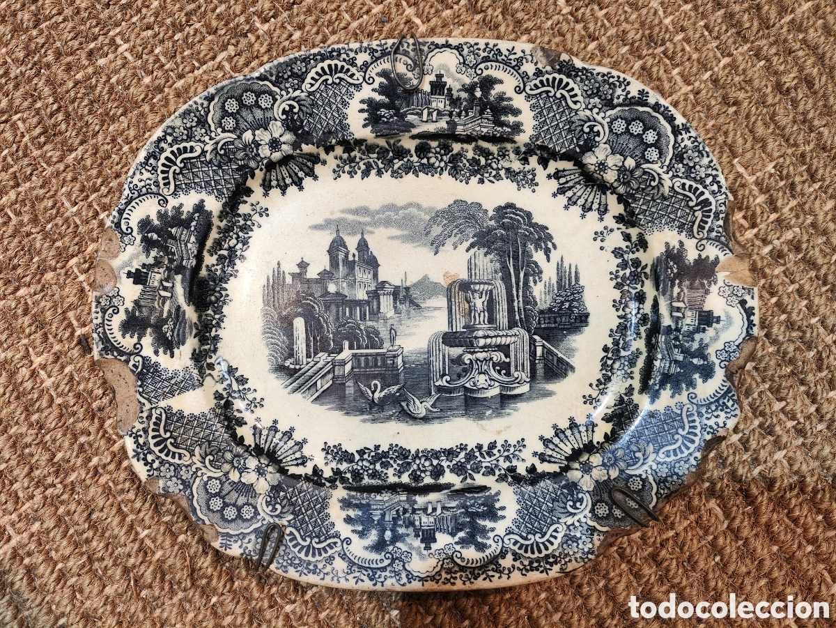 Antig&uuml;edades: ANTIGUA BANDEJA EN CERAMICA ESMALTADA DE PICKMAN CARTUJA SEVILLA