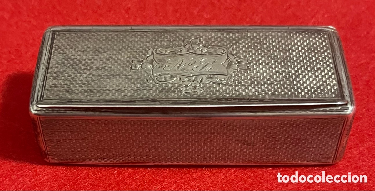 Antig&uuml;edades: Magn&iacute;fica caja de rap&eacute; antigua en plata de ley contrastada. Siglo XIX.