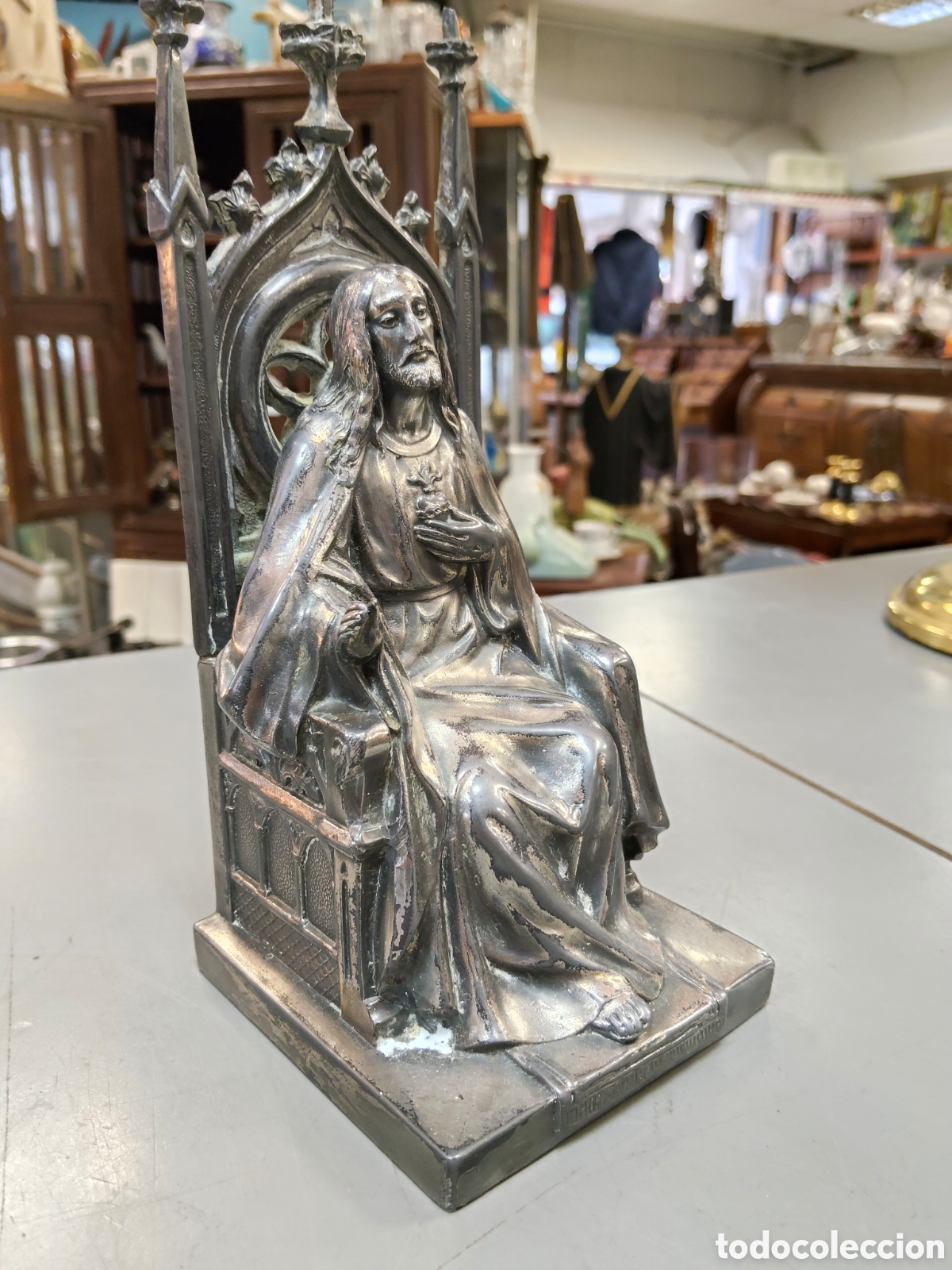 Antig&uuml;edades: Magn&iacute;fico Coraz&oacute;n de Jes&uacute;s entronado - Foto 5