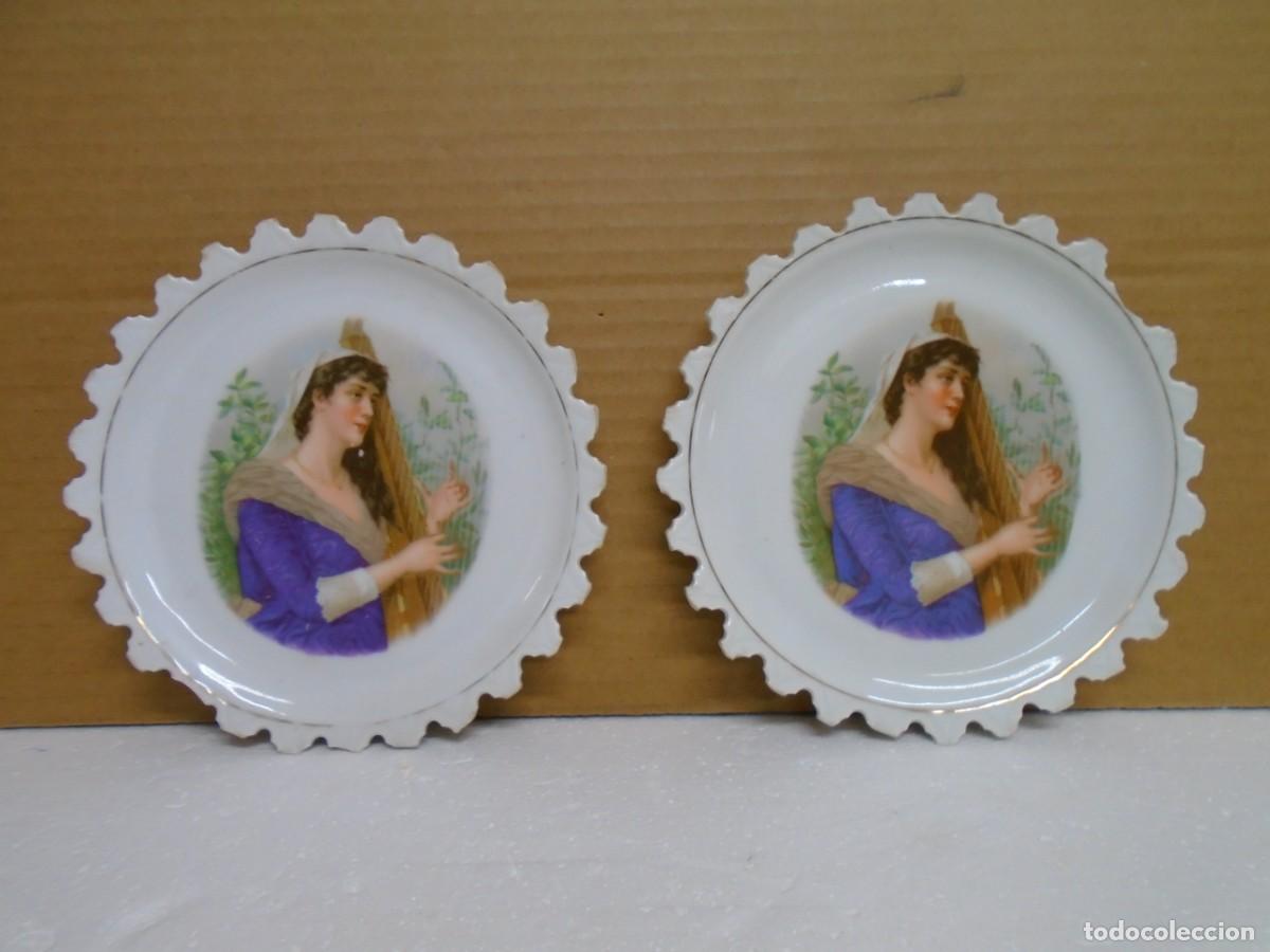 Antig&uuml;edades: ANTIGUOS PLATOS DECORATIVOS DE PORCELANA DE BAVIERA(ALEMANIA)BORDES FESTONEADOS.