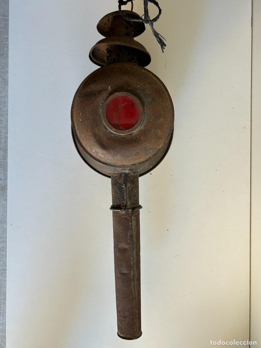 Antig&uuml;edades: Antiguo farol de carruaje completo - Foto 4