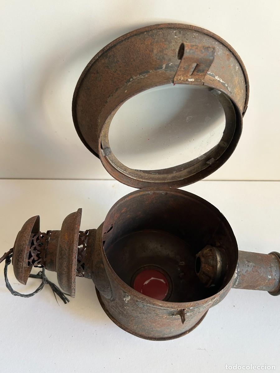 Antig&uuml;edades: Antiguo farol de carruaje completo - Foto 7