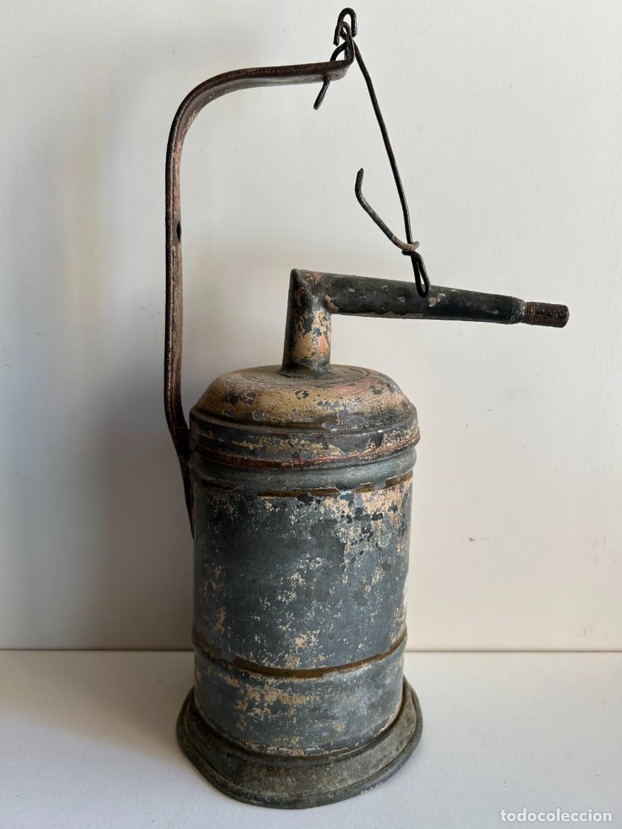 Antig&uuml;edades: Antigua l&aacute;mpara de carburo completa