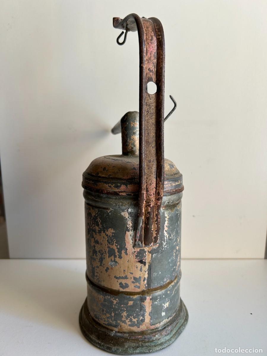 Antig&uuml;edades: Antigua l&aacute;mpara de carburo completa - Foto 3