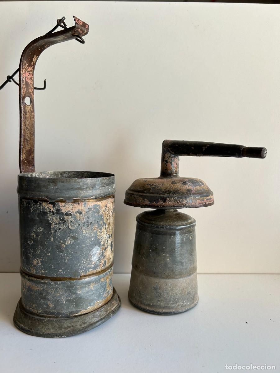Antig&uuml;edades: Antigua l&aacute;mpara de carburo completa - Foto 7