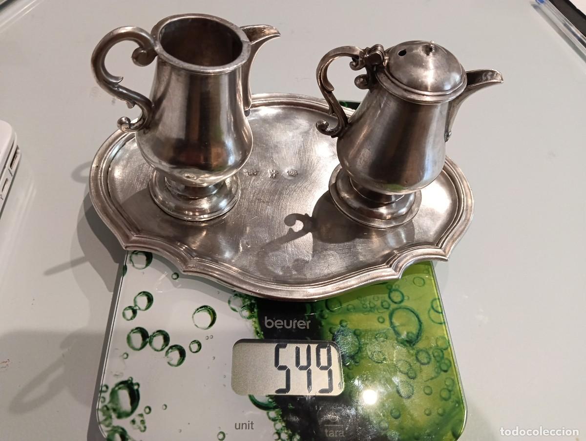 Antig&uuml;edades: Vinajeras liturgicas antiguas punzonadas de plata