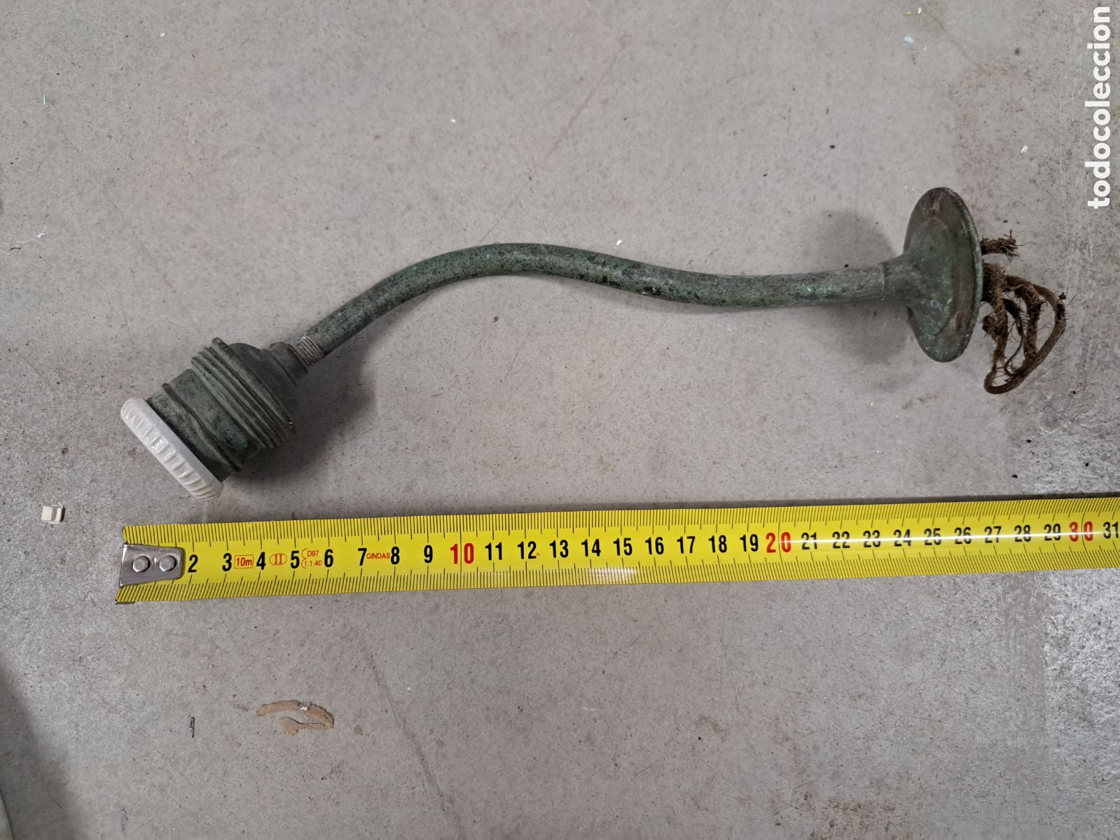 Antig&uuml;edades: Jml Antigua Lampara luminaria soporte bombilla bronce o laton bonito raro