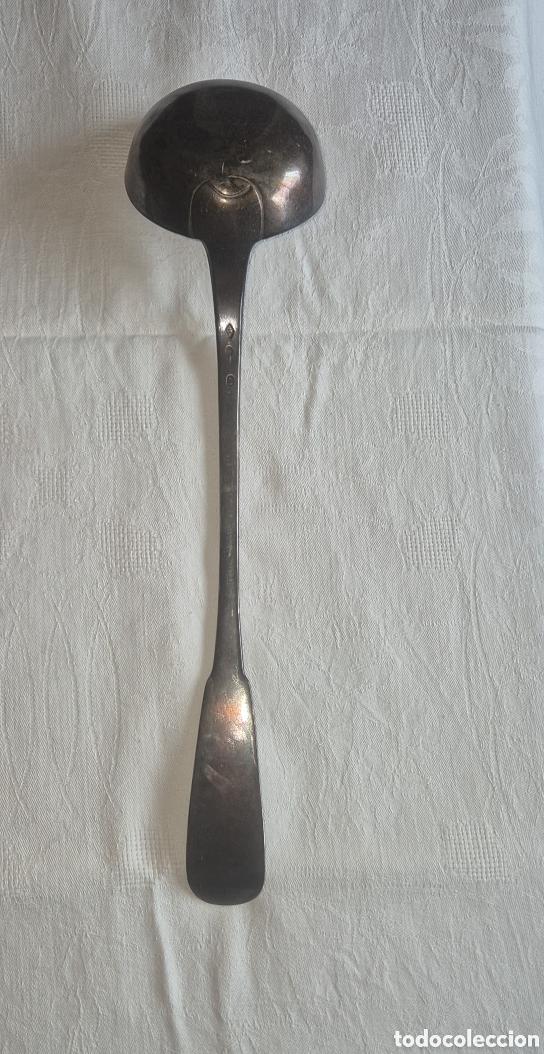 Antig&uuml;edades: Cuchar&oacute;n de Sopa Napole&oacute;nico en Plata Maciza (1er Titre 950), Francia &Eacute;poca Imperio (1798- 1809)