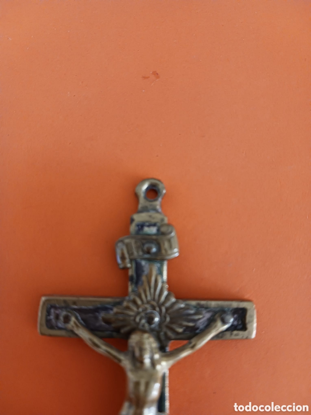 Antig&uuml;edades: Antigua cruz pectoral, bronce - Foto 2
