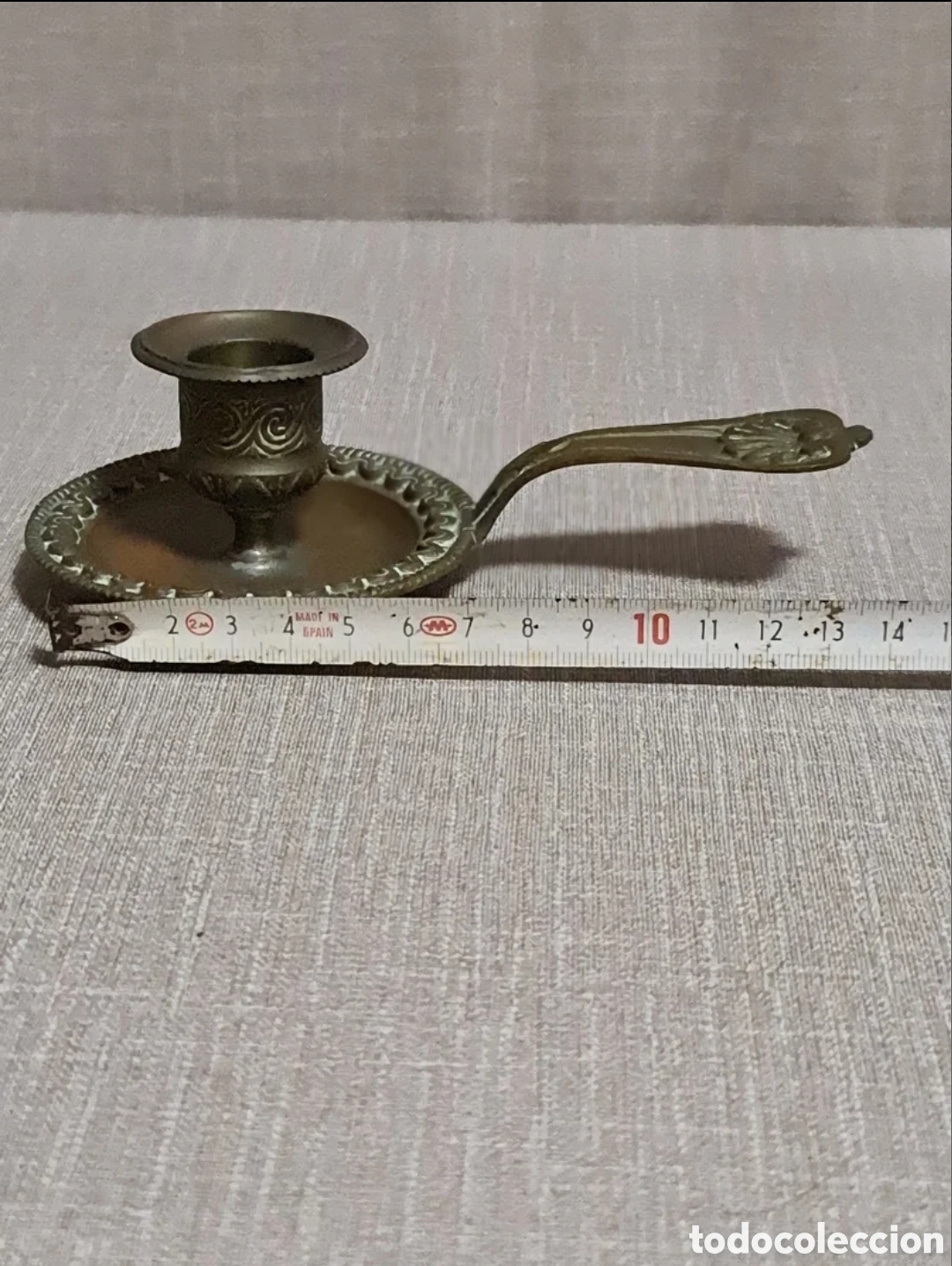 Antig&uuml;edades: Palmatoria o portavelas de bronce - Foto 10
