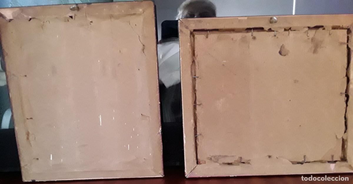 Antig&uuml;edades: Dos cuadros al oleo, miniatura, comprado en 1.975 - Foto 2