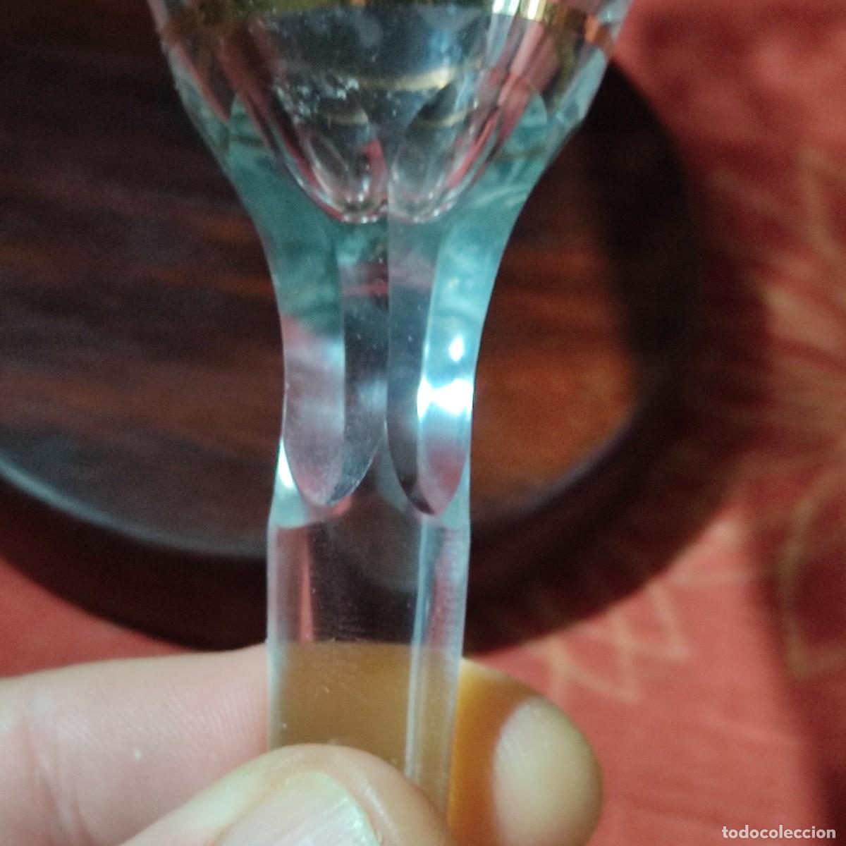 Antig&uuml;edades: Antiguo Juego de hermosas copas tu y yo de vermut o cava de cristal tallado.Vintage.