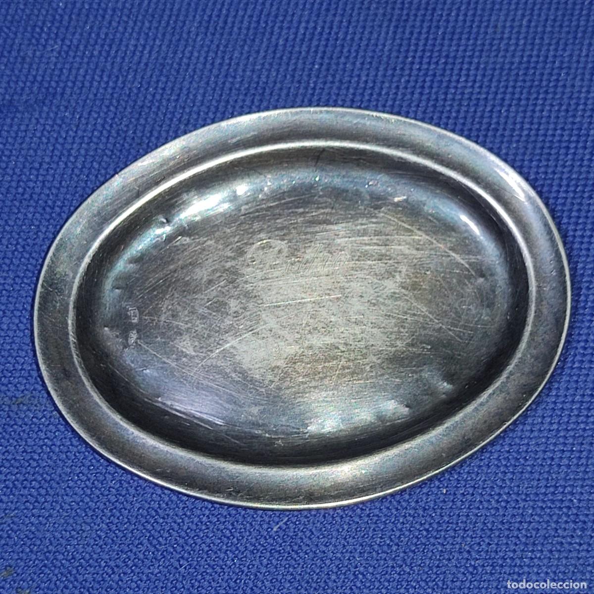Antig&uuml;edades: Peque&ntilde;a bandeja de plata 925,detalle de boda.