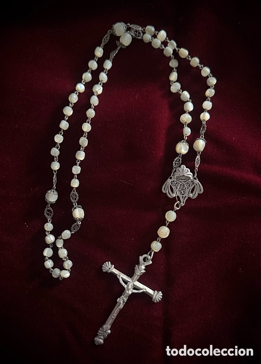 Antig&uuml;edades: Rosario de n&aacute;car y plata