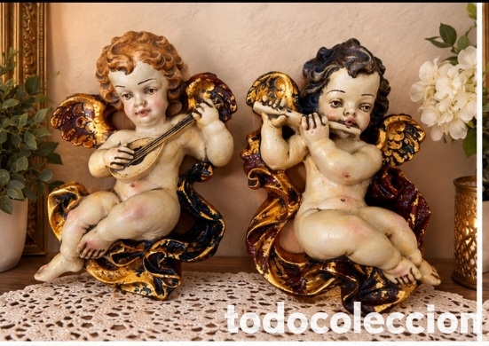 Antig&uuml;edades: PAREJA DE NI&Ntilde;OS ANGELITOS