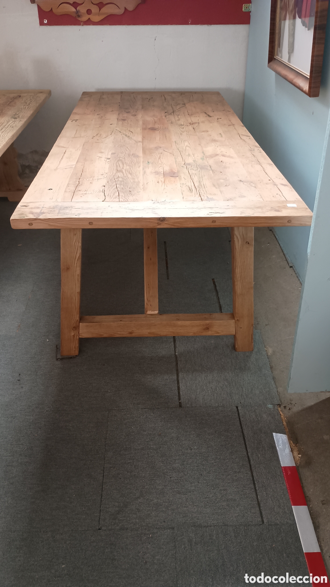 Antig&uuml;edades: ​Gran Mesa de Comedor Estilo Farmhouse / R&uacute;stico en Madera Reciclada (239x101 cm)