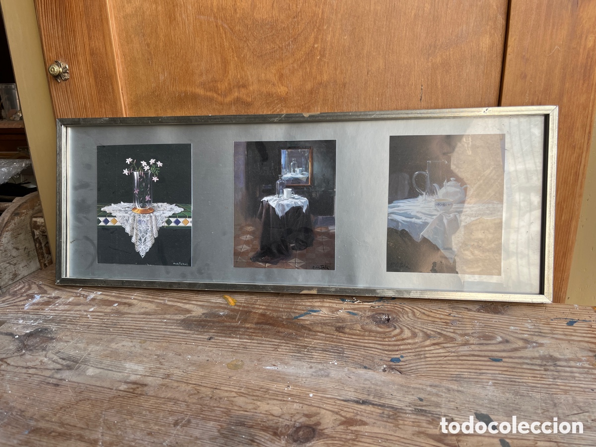 Antig&uuml;edades: Cuadro decorativo vintage con 3 escenas