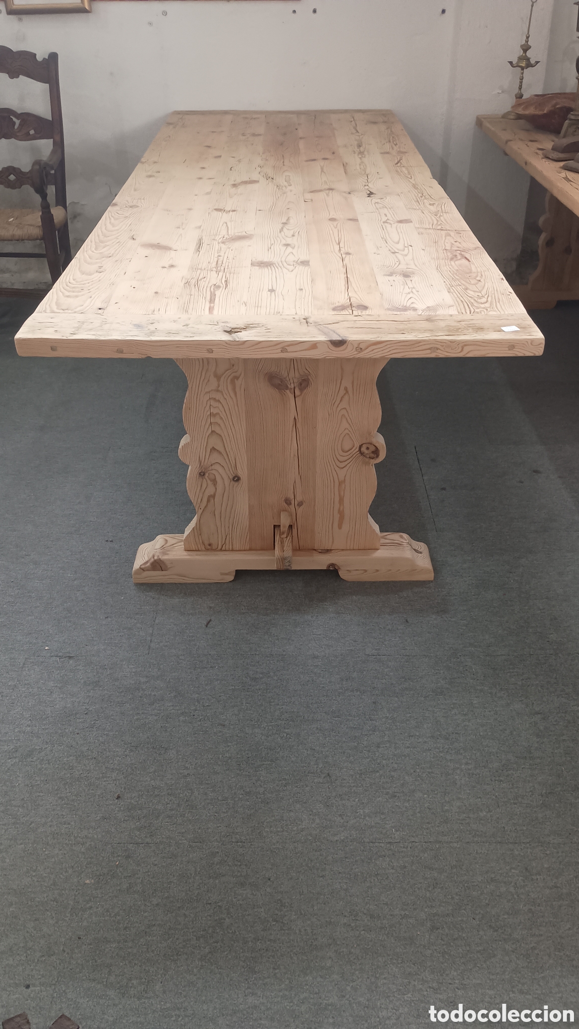 Antig&uuml;edades: Gran Mesa de Comedor de Madera Reciclada &ndash; Estilo Refectorio (273 cm)