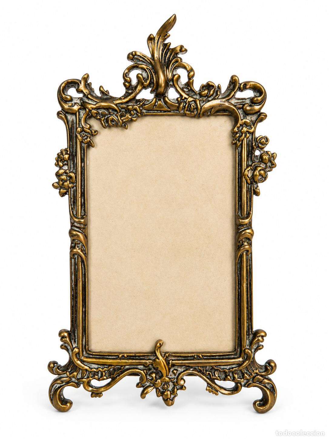 Antiguidades: Decorativo Portafotos de Sobremesa, Estilo Luis XV - Marco de Bronce