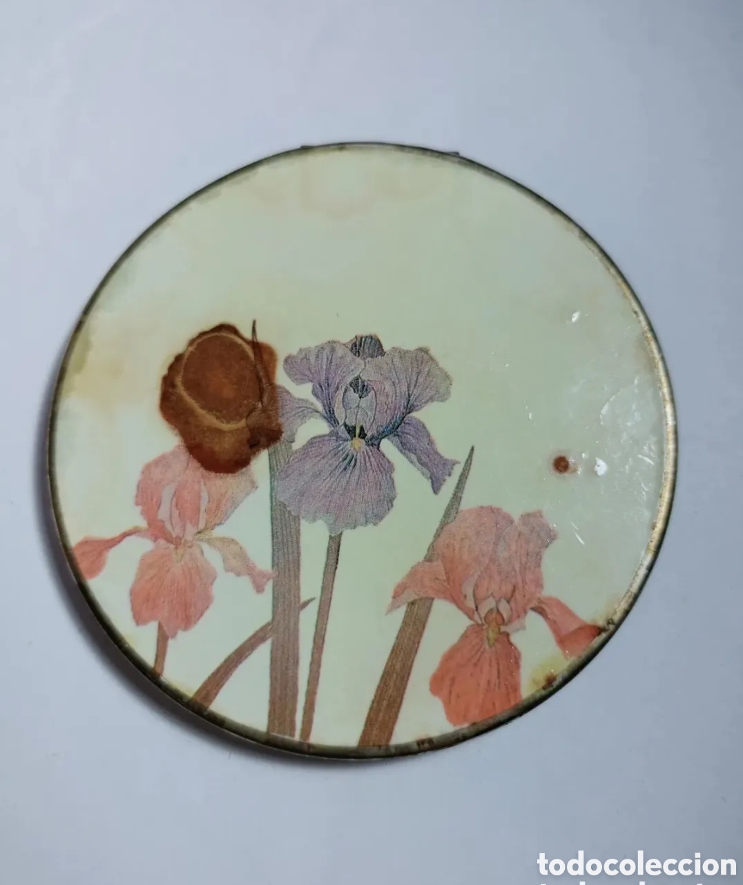 Antig&uuml;edades: Antiguo espejo vintage a&ntilde;os 50-60 flores