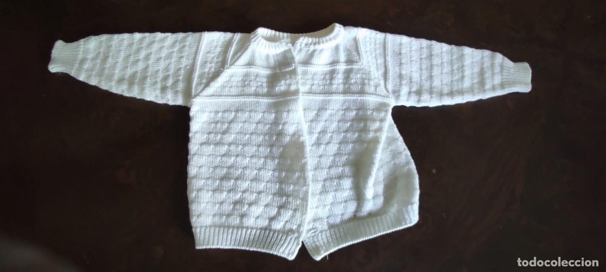 Antig&uuml;edades: JERSEY DE PUNTO BEB&Eacute; BLANCO &ndash; HECHO A MANO &ndash; TALLA 6&ndash;12 MESES