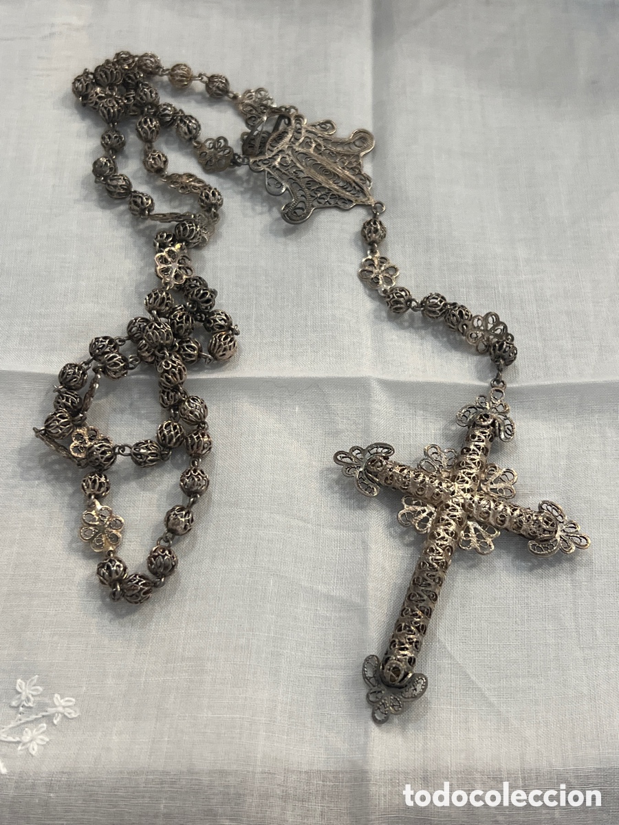 Antiguidades: ROSARIO DE PLATA FILIGRANA