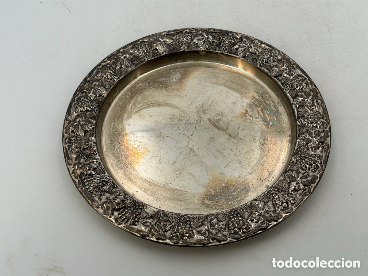 Antig&uuml;edades: Antigua Bandeja Plateada - Foto 5