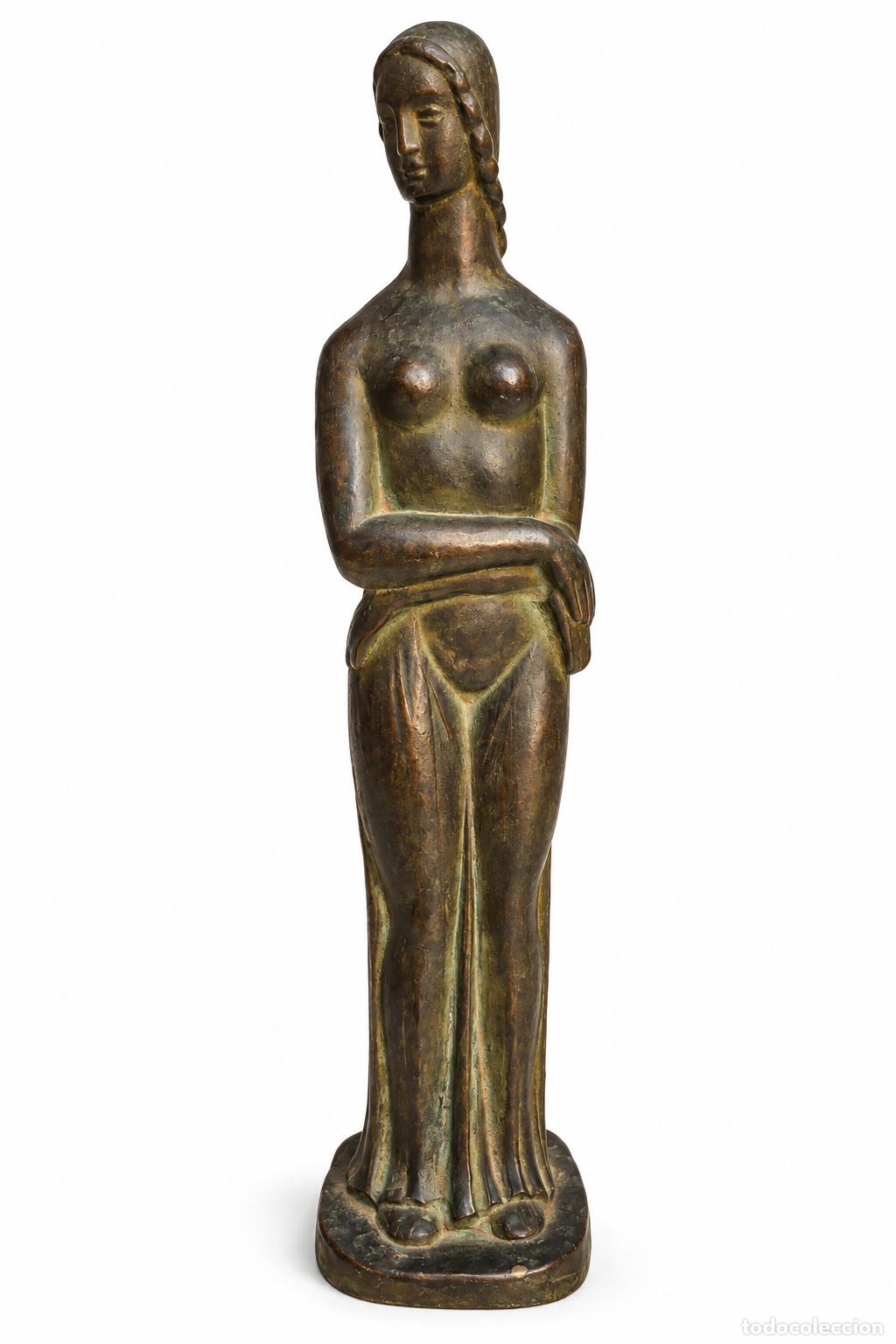 Antiquit&auml;ten: Fidel Aguilar Marc&oacute; (Girona 1894-1917) - Escultura Titulada Mujer - A&ntilde;o 1915 - Cer&aacute;mica Negra Quart