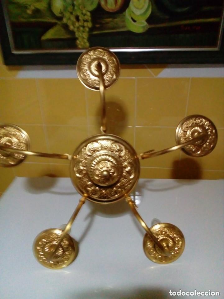 Oggetti Antichi: BONITA LAMPARA DE TECHO DE LATON Y BRONCE